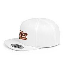 Load image into Gallery viewer, Chico California Flat Bill Snapback Hat — Vintage Script Embroidered Cap