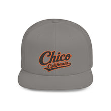 Load image into Gallery viewer, Chico California Flat Bill Snapback Hat — Vintage Script Embroidered Cap