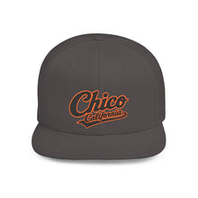 Load image into Gallery viewer, Chico California Flat Bill Snapback Hat — Vintage Script Embroidered Cap
