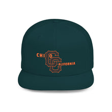 Load image into Gallery viewer, Retro 'Chico California' Embroidered Logo  - Flat Bill Snapback Hat
