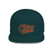 Load image into Gallery viewer, Chico California Flat Bill Snapback Hat — Vintage Script Embroidered Cap

